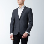 Textured Fitted Wool Sport Coat // Black (US: 40R)