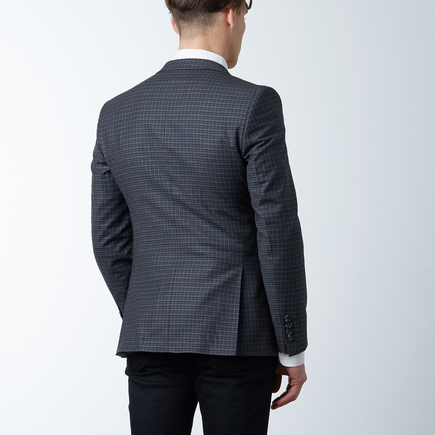 Textured Fitted Wool Sport Coat // Black (US: 36R) - Ron Tomson Suits ...