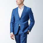 Sharkskin Wool Fitted Suit // Sax (US: 36R)