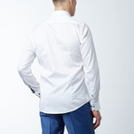Slim Fit Premium Cotton Shirt // White, Dark Navy (S)