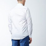 Slim Fit Premium Cotton Shirt // White, Brown (L)