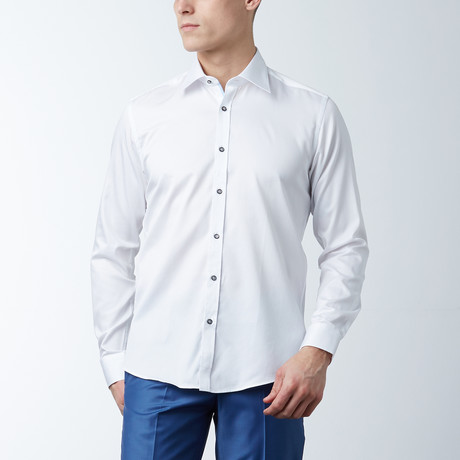 Slim Fit Premium Cotton Shirt // White, Light Blue (XS)