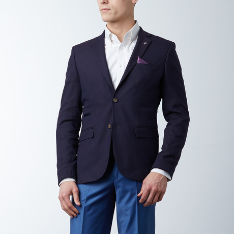 Fitted Textured Sports Coat // Wine (XS)