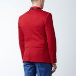 Quilted Zip Button Jacket // Red (2XL)
