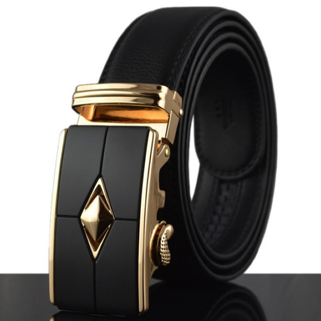 Theodore Automatic Adjustable Belt // Black + Gold