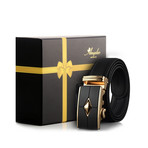 Theodore Automatic Adjustable Belt // Black + Gold