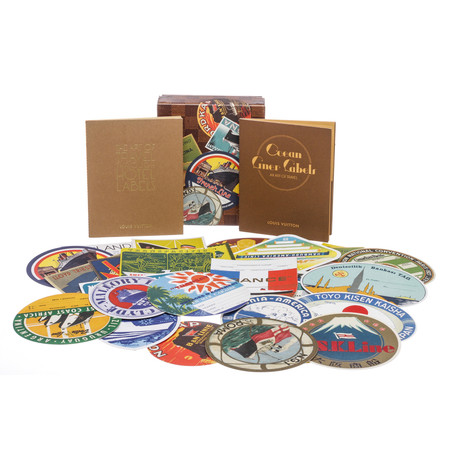 Ocean Liner Labels Postcard Set // Brown Multicolor // Preowned