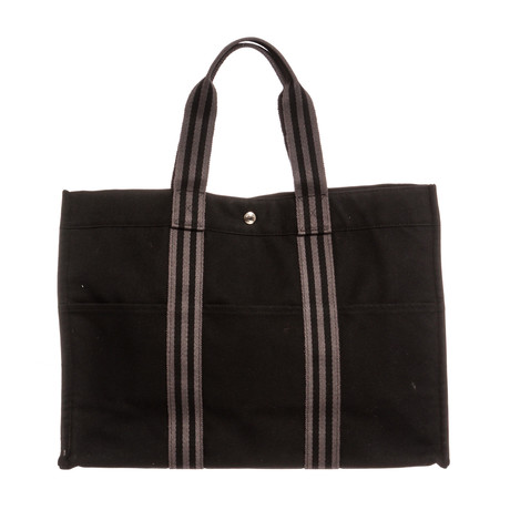 Sac Fourre GM Canvas Tote // Black Gray // Preowned