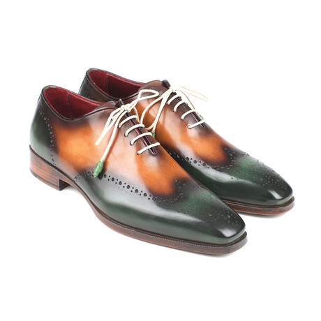 Wing-Tip Oxfords // Green + Camel (Euro: 38)