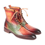 Leather Boots // Camel + Bordeaux (US: 9)