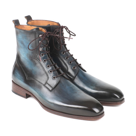 Leather Boots// Blue + Brown (Euro: 38)
