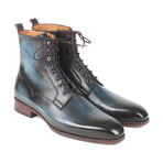 Leather Boots// Blue + Brown (Euro: 44)