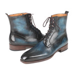 Leather Boots// Blue + Brown (Euro: 37)