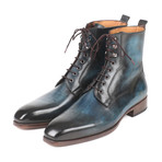 Leather Boots// Blue + Brown (US: 8.5)