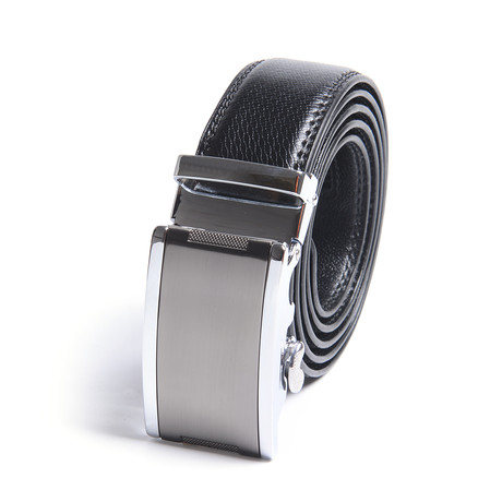 Ivan Automatic Adjustable Belt // Black + Silver