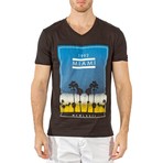 Miami 1992 V-Neck T-Shirt // Black (L)