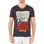 NYC NMD Downtown V-Neck T-Shirt // Navy (2XL)