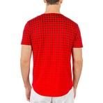 Square Print T-Shirt // Red (XS)