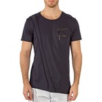 Zip Pocket T-Shirt // Navy (2XL)