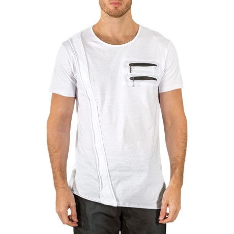 Zip Pocket T-Shirt // White (XS)