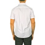 Alexander Short Sleeve Button Up Shirt // White Lattice (3XL)