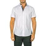 Alexander Short Sleeve Button Up Shirt // White Lattice (S)