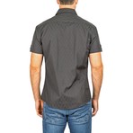 Alexander Short Sleeve Button Up Shirt // Black (4XL)