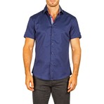 Short Sleeve Button Up Shirt // Navy (XS)