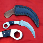 Damascus Steel Karambit Knife // 1195