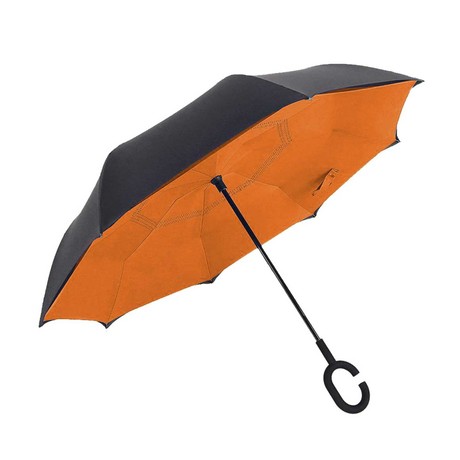 Inverted Umbrella // Black + Orange
