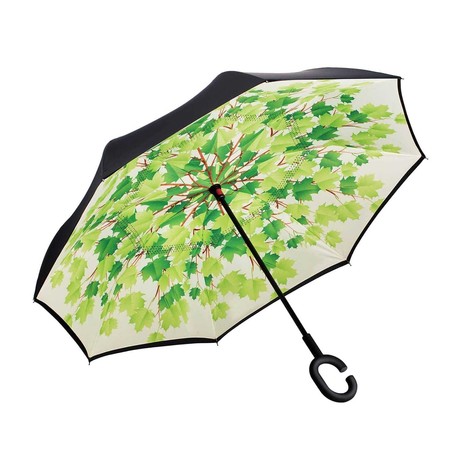 Inverted Umbrella // Green Leaves