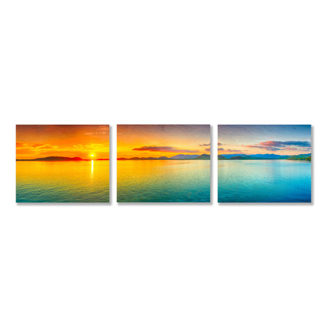 Golden Sunset Triptych