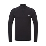 Merino Long Sleeve Zip T-Shirt // Black (S)