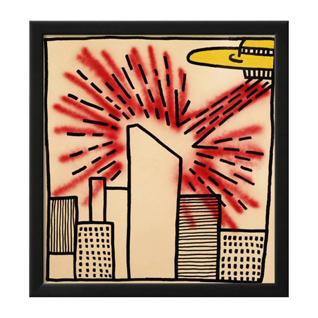 Keith Haring // Spaceship With Ray // 1980 (13"W x 14"H x 1"D)