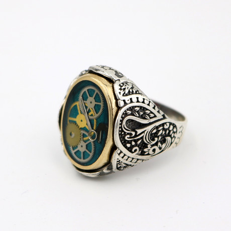 Clock Design Double-Faced Ring (Size 9)