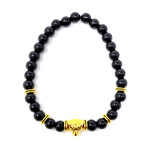 Black Panther Agate Gold Bracelet 3 (Size 7)