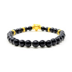 Black Panther Agate Gold Bracelet 3 (Size 7)