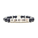 Black Panther Agate Silver Bracelet (Size 9)