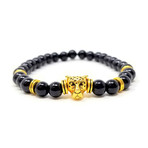 Black Panther Agate Gold Bracelet 3 (Size 9)