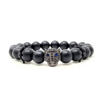 Black Panther Agate Crown Bracelet (Size 9)