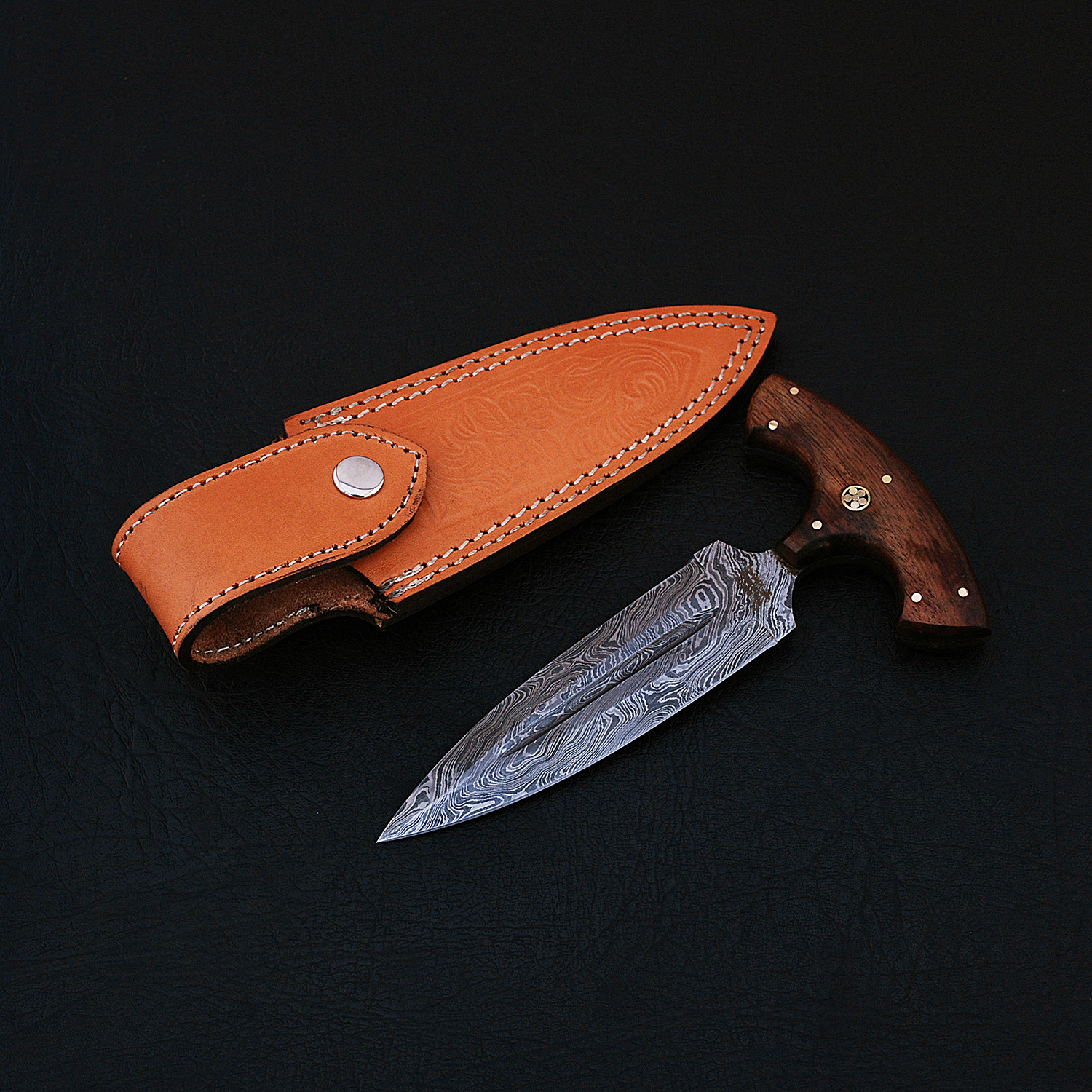 Damascus Push Dagger // HK0212 - Black Forge Knives - Touch of Modern