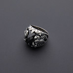 Scorpion Gothic Biker Retro Onyx Ring (Size 8)