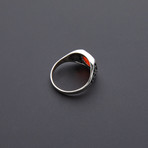 Oval Red Agate Ring (Size 8)
