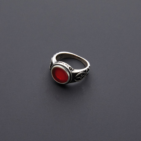 Special Design Luxury Red Agate Ring (Size 8)