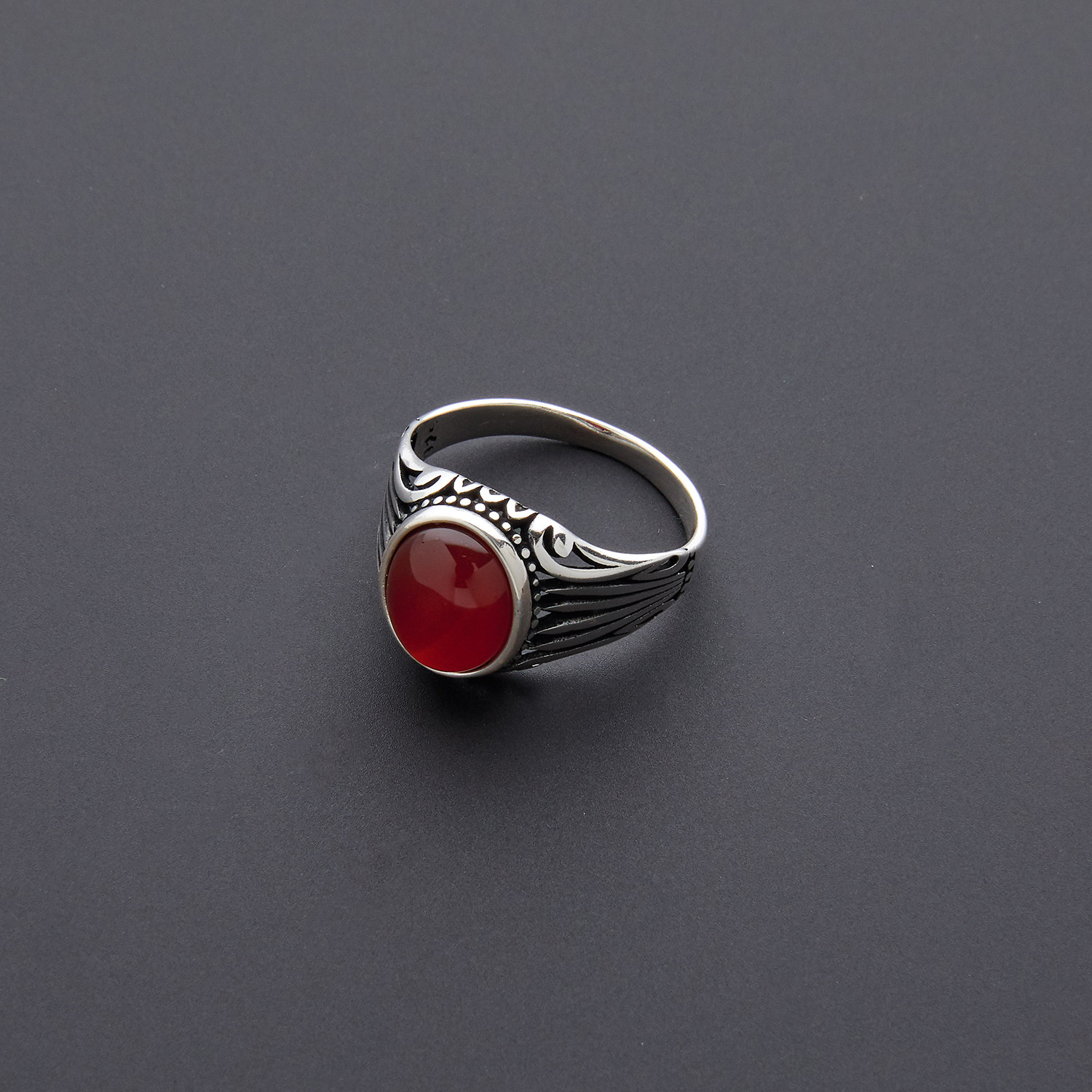 Filigree Red Agate Ring (Size 8) - Moon Wolf Jewelry - Touch of Modern