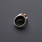 Anchor Motif Onyx Stone Ring (Size 8)