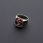 Anchor Motif Onyx Stone Ring (Size 8)