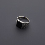 Square Onyx Stone Ring (Size 8)