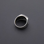 Unique Motif Onyx Stone Ring (Size 8)