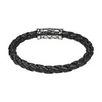 Rubber Bracelet + Steel Clasp // Black (7.75"L)